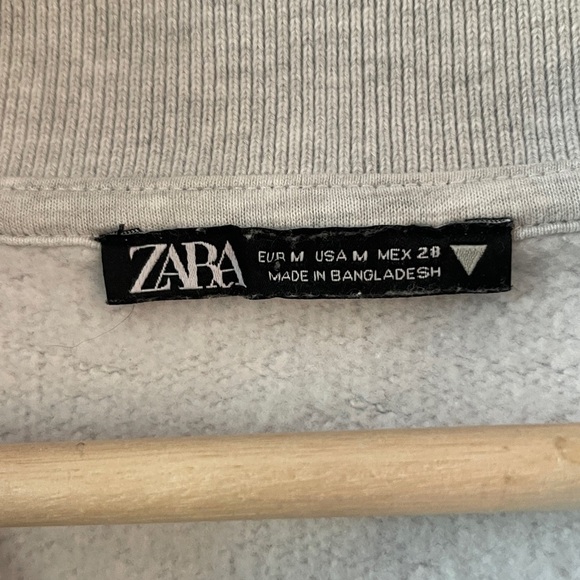 ZARA Tribeca Midtown Rugby Polo Sweatshirt Medium Green Gray Varsity Pullover - Picture 4 of 5